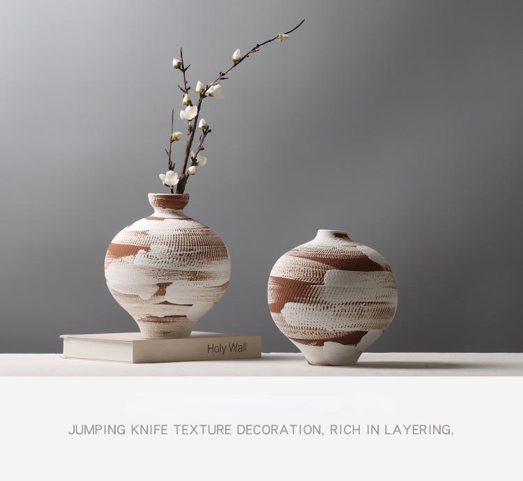 handcrafted earth toned abstract ceramic vases set artistic decor for home, office, living room, and gallery displays