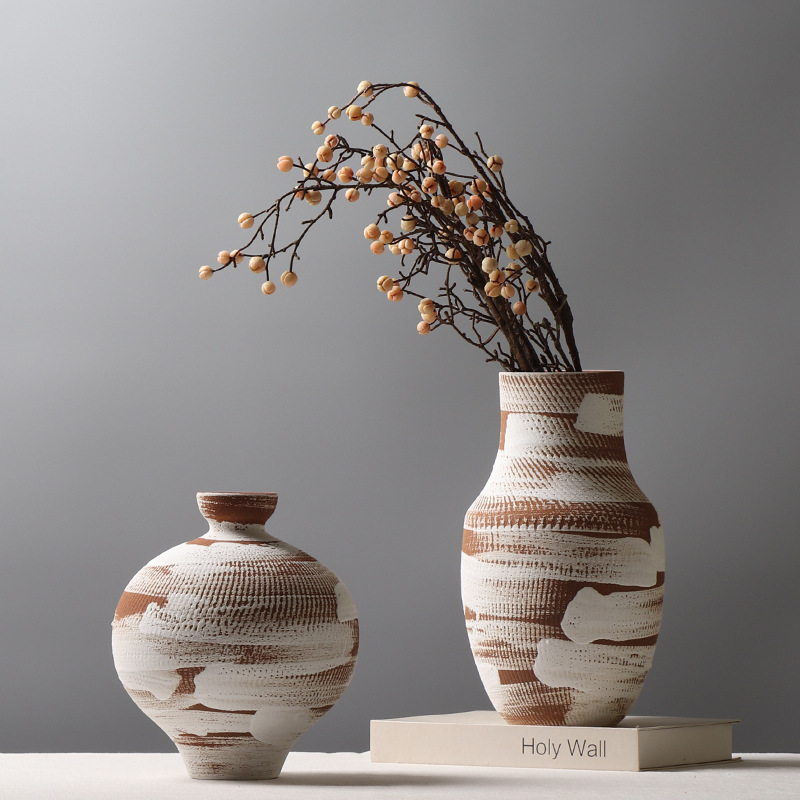 handcrafted earth toned abstract ceramic vases set artistic decor for home, office, living room, and gallery displays