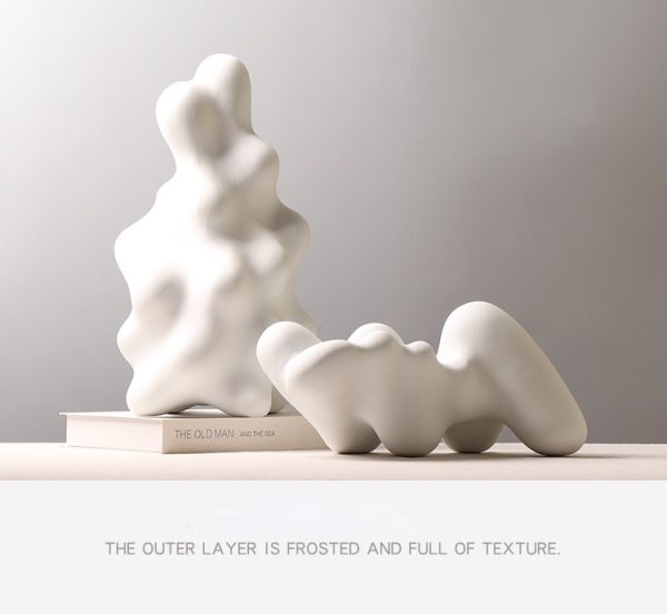 handcrafted modern abstract ceramic sculptures minimalist decorative art for home, office, and living room decor elegant white ceramic art pieces