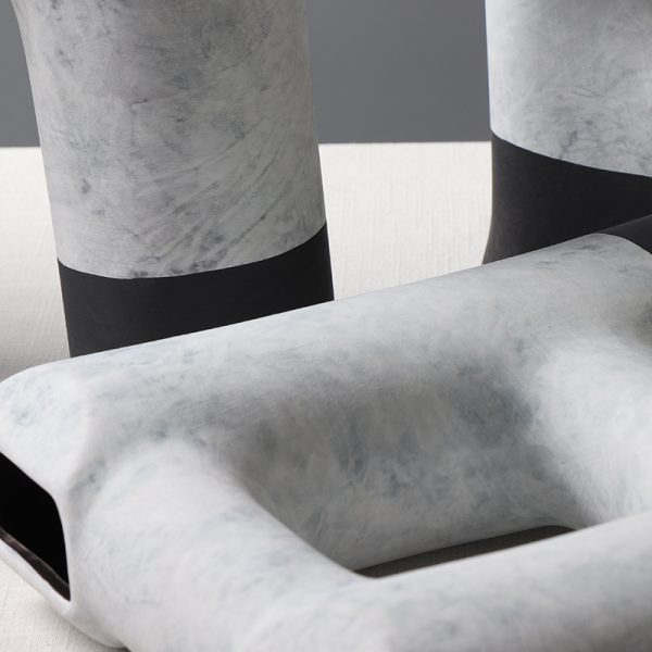 modern marble pattern ceramic vases with cutout design for home & hotel decor