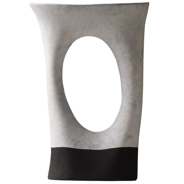 modern marble pattern ceramic vases with cutout design for home & hotel decor