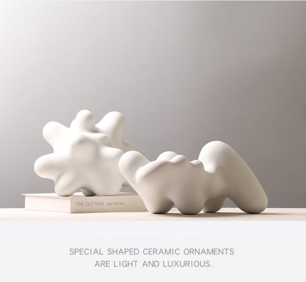 handcrafted modern abstract ceramic sculptures minimalist decorative art for home, office, and living room decor elegant white ceramic art pieces