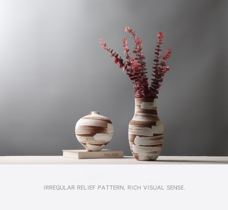 handcrafted earth toned abstract ceramic vases set artistic decor for home, office, living room, and gallery displays