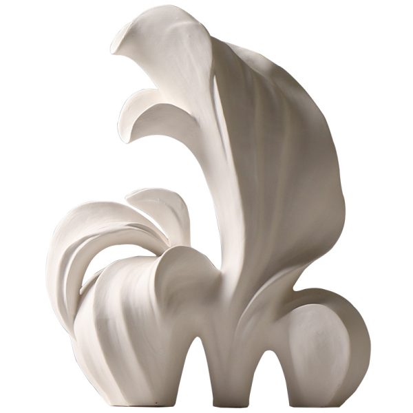 modern abstract ceramic sculptures elegant decorative art for home and office, artistic minimalist design, handcrafted white ceramic sculptures for living room, dining room, or office decor