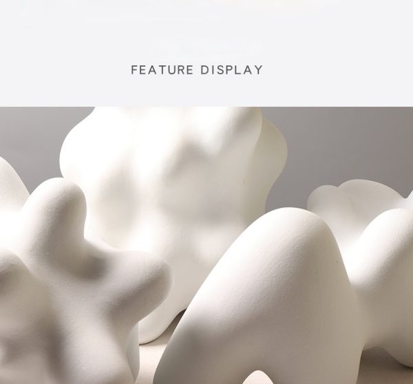 handcrafted modern abstract ceramic sculptures minimalist decorative art for home, office, and living room decor elegant white ceramic art pieces