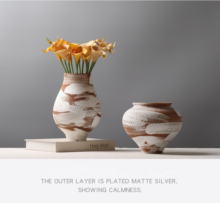 handcrafted earth toned abstract ceramic vases set artistic decor for home, office, living room, and gallery displays