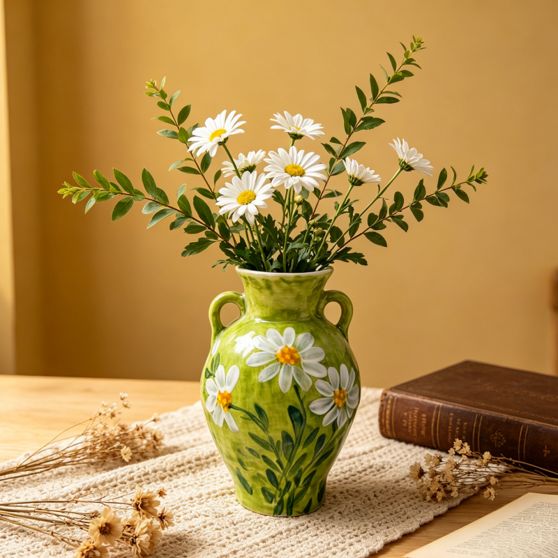 生成家居治愈风花瓶插花图 副本