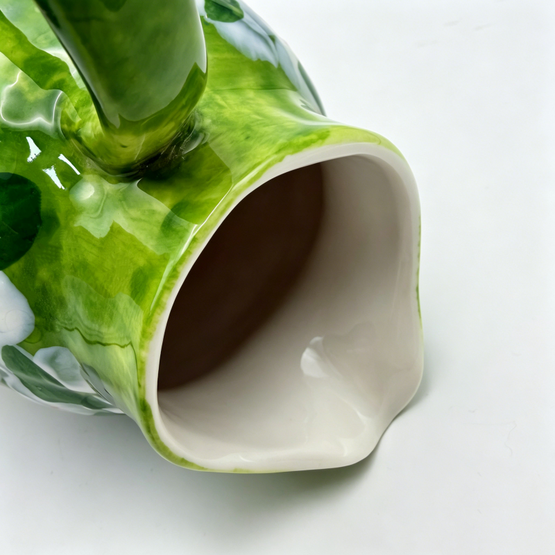 astrocera hand painted ceramic pitcher vase, farmhouse floral decor jug vase for table centerpiece home decor