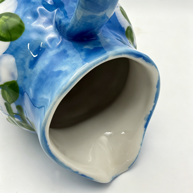 astrocera hand painted ceramic pitcher vase, farmhouse floral decor jug vase for table centerpiece home decor