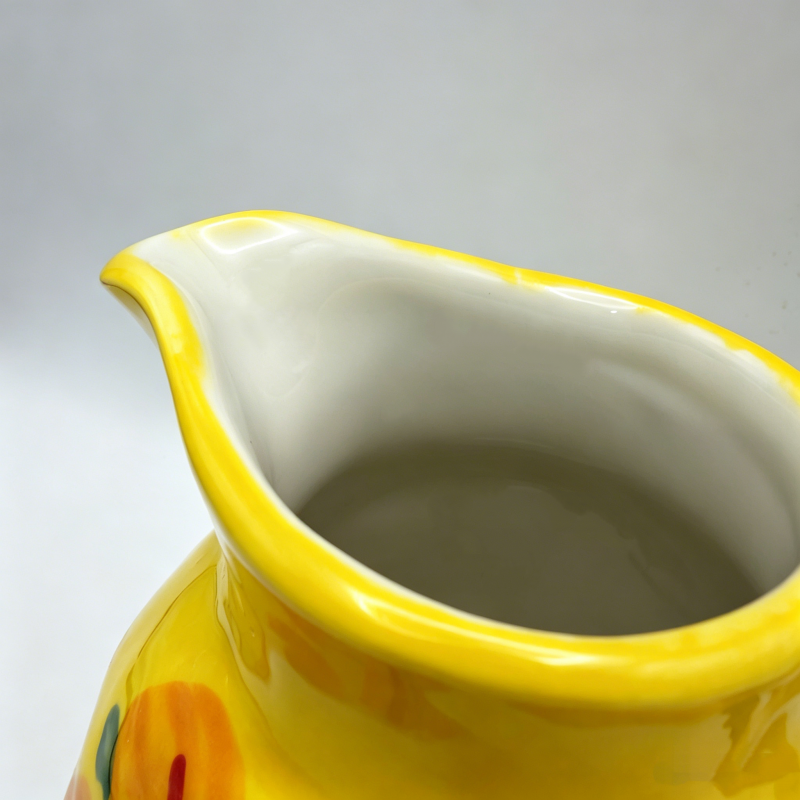 astrocera hand painted ceramic pitcher vase, farmhouse floral decor jug vase for table centerpiece home decor